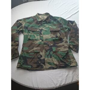 Vintage Camo Military Double Breast Shacket Mens Size Medium